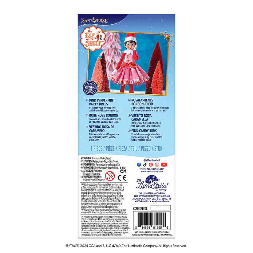 Elf on the Shelf Claus Couture - Pink Peppermint Dress - Image 5