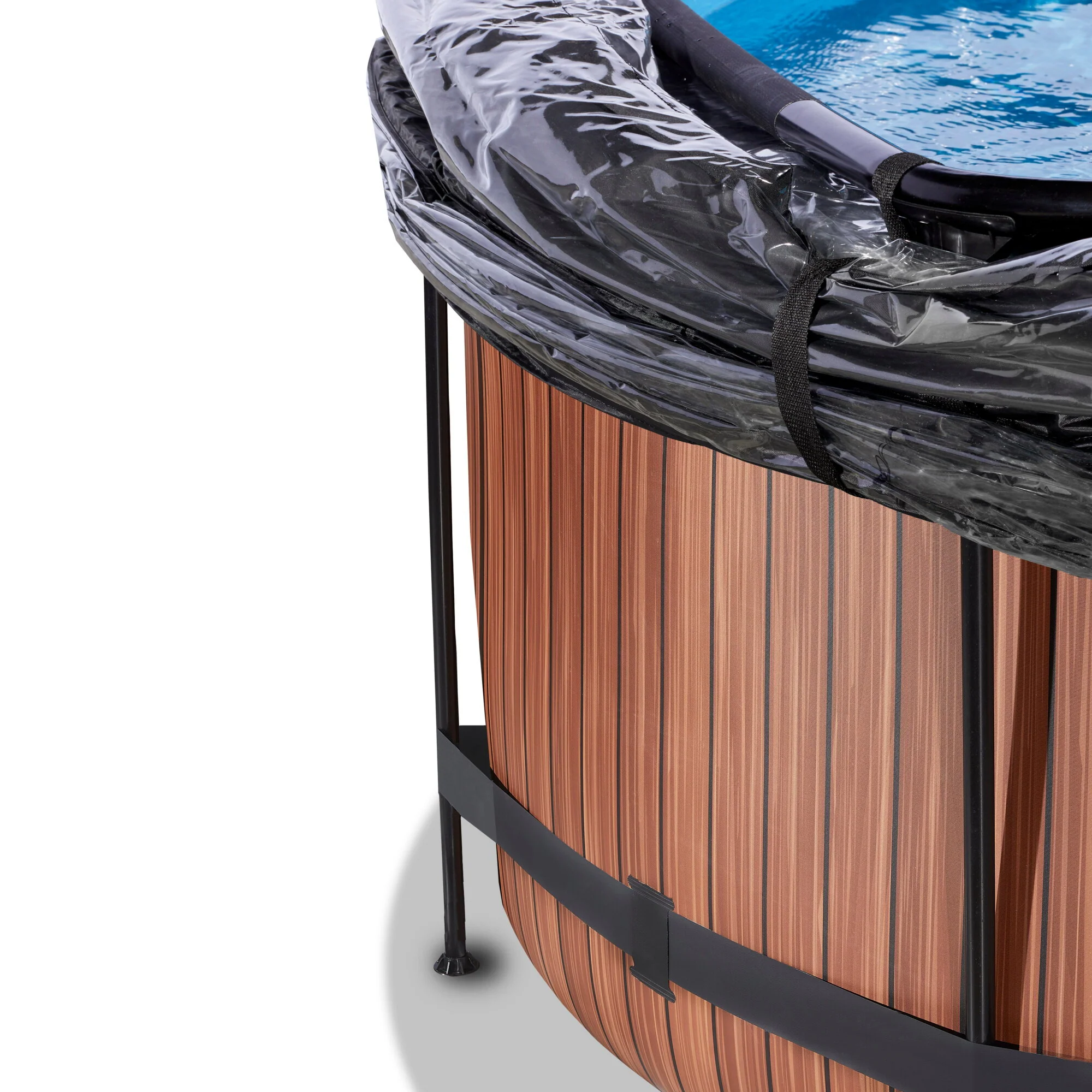 EXIT Wood Round Frame Pool with Heat Pump - 360x122cm (12V Sand Filter) - Image 5