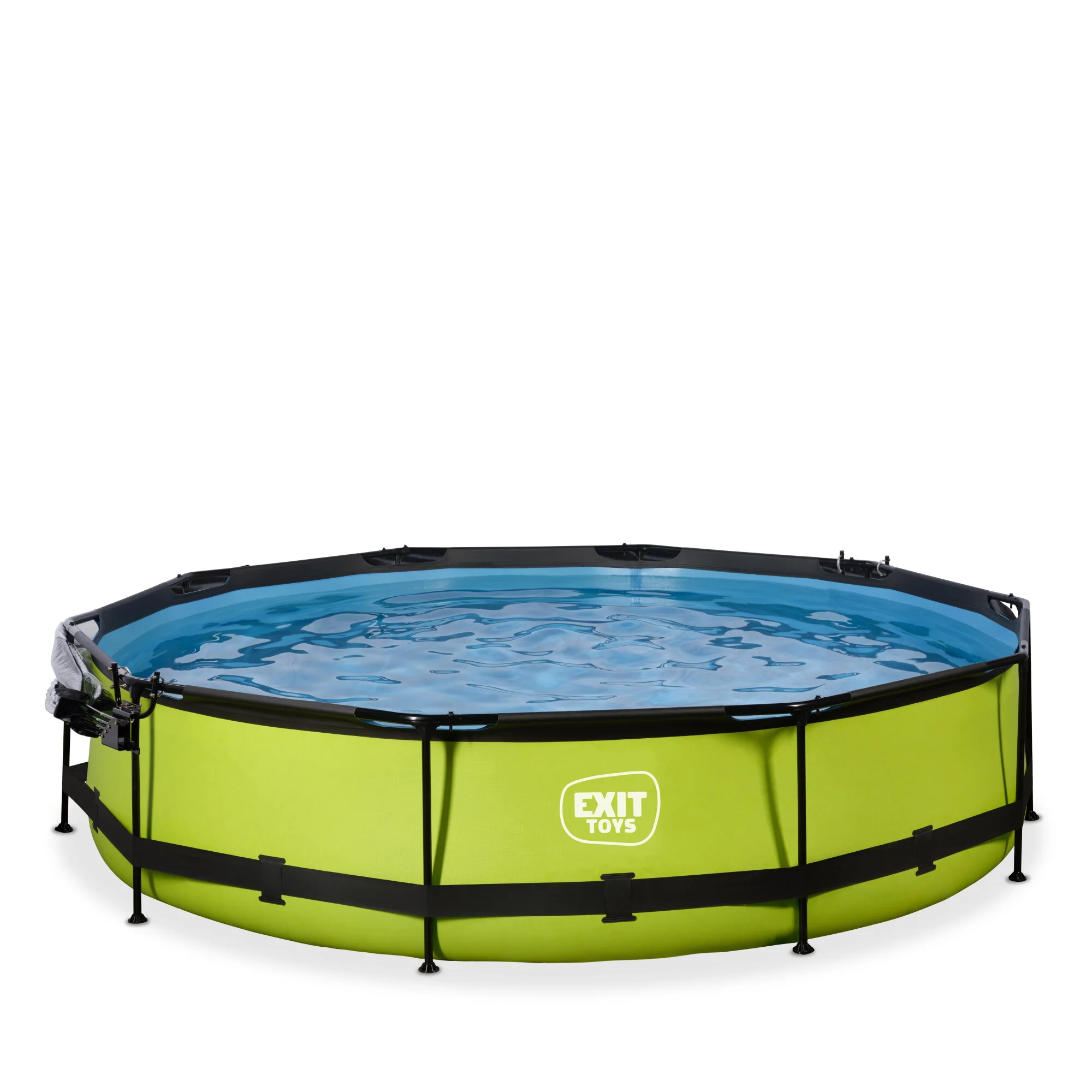 EXIT Lime Round Frame Pool with Cover - ø360x76cm (12V Cartridge Filter) - Image 4