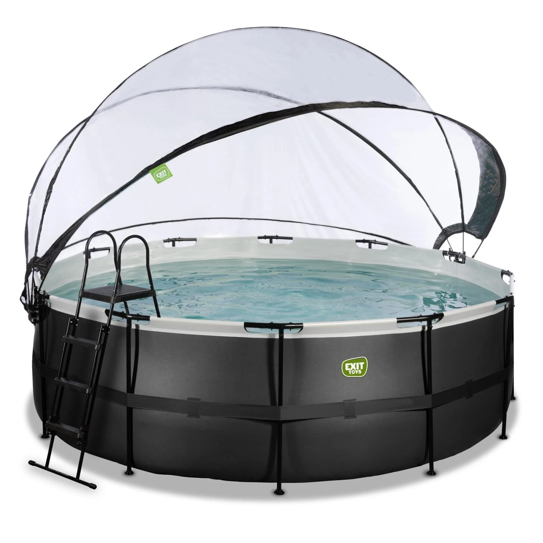 EXIT Black Round Frame Pool - 427x122cm (12V Sand Filter) - Image 4