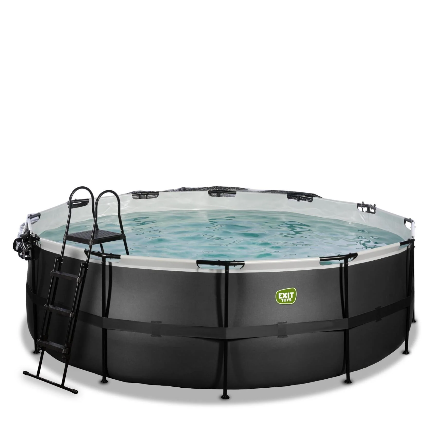 EXIT Black Round Frame Pool - 427x122cm (12V Sand Filter) - Image 3