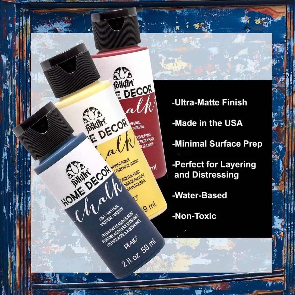 FolkArt Home Decor Chalk Acrylic Paint 59ml - Imperial - Image 3