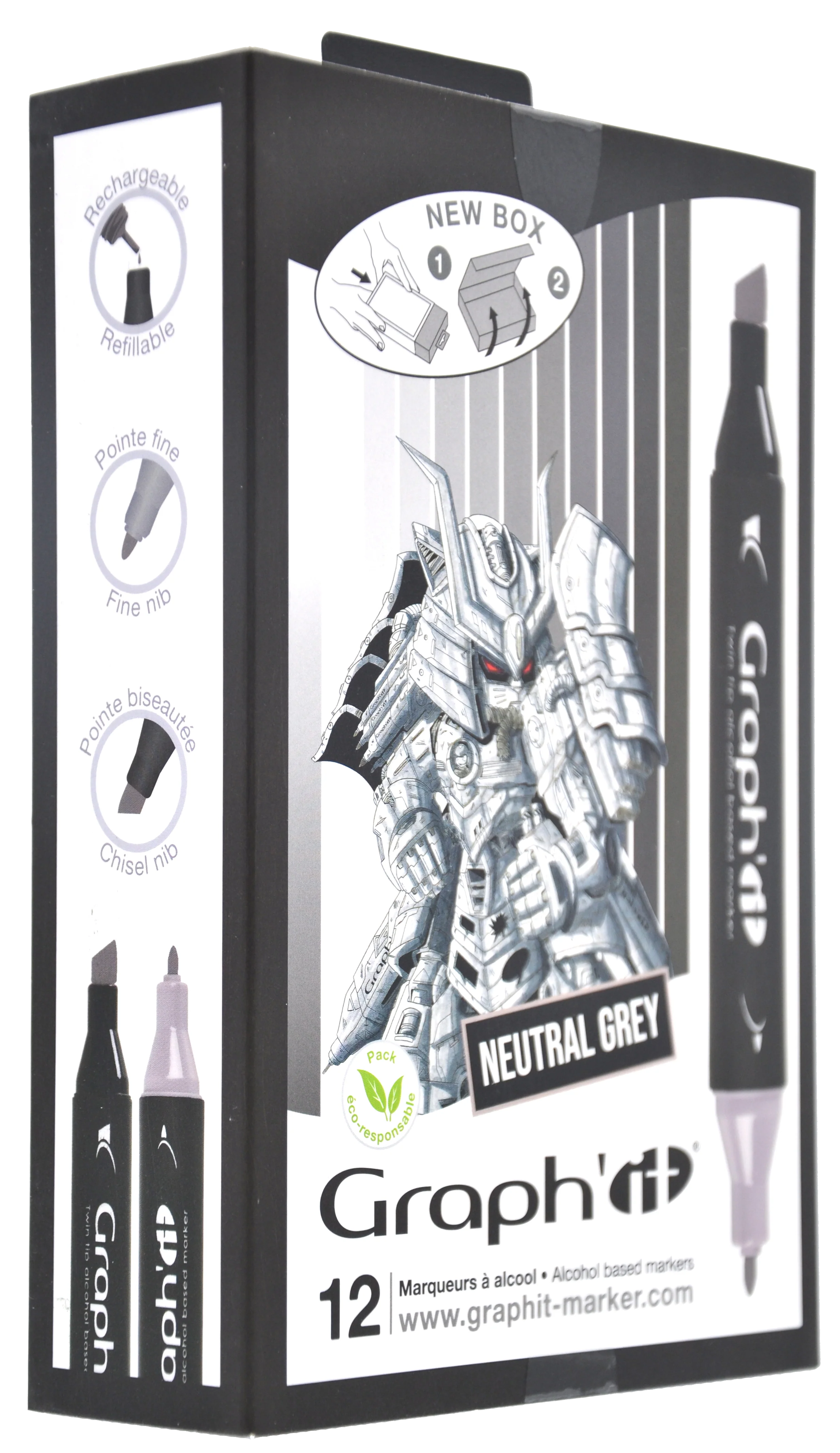 GRAPH'IT Double Ended Alcohol Markers - Neutral Grey (Set of 12) - Image 6