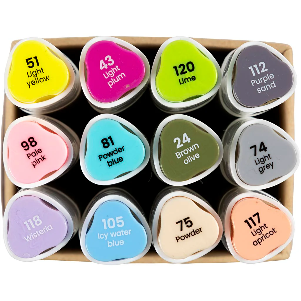 Illustration Markers - Pastel Colours 1+8mm (12 Pack) - Image 11