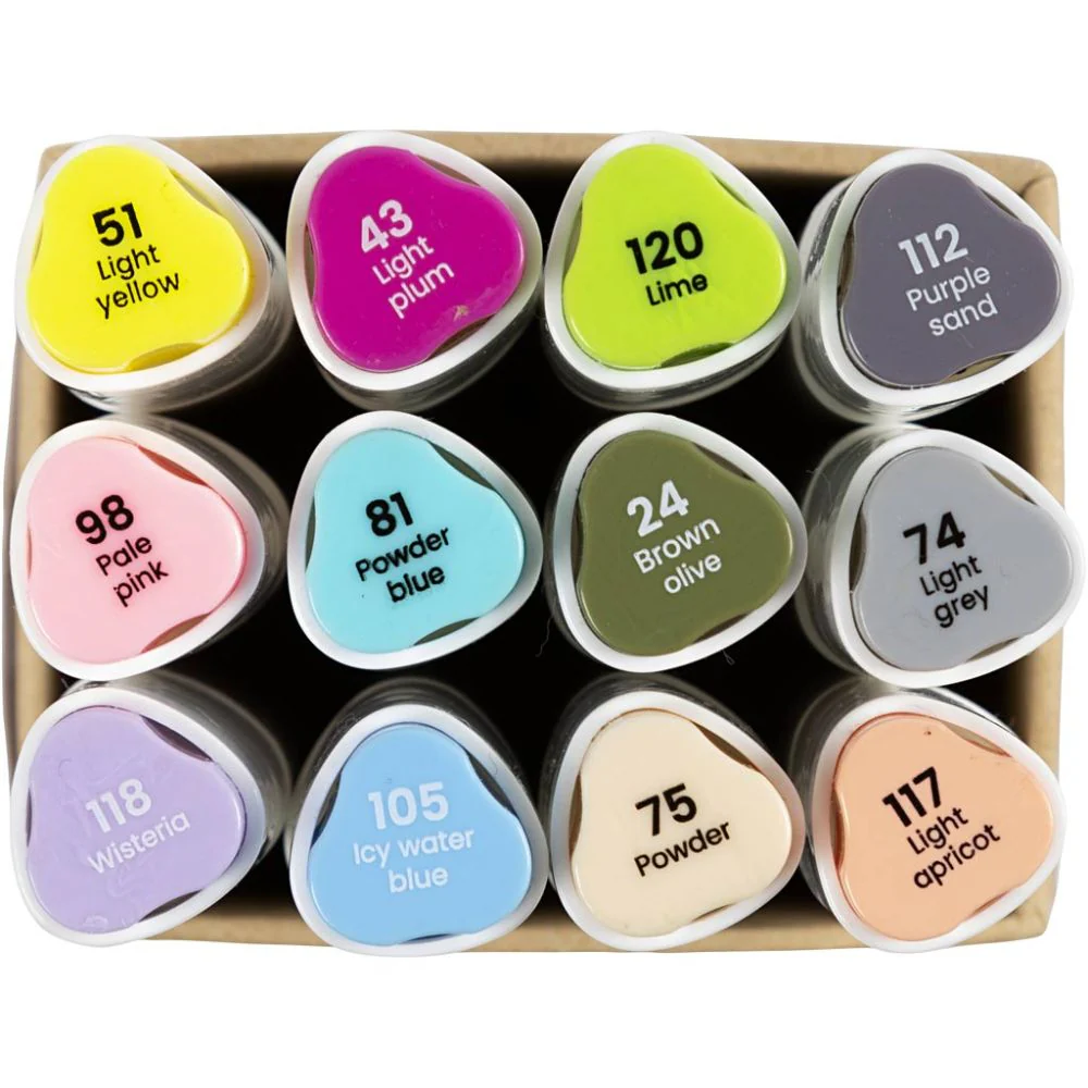 Illustration Markers - Pastel Colours 1+8mm (12 Pack) - Image 3