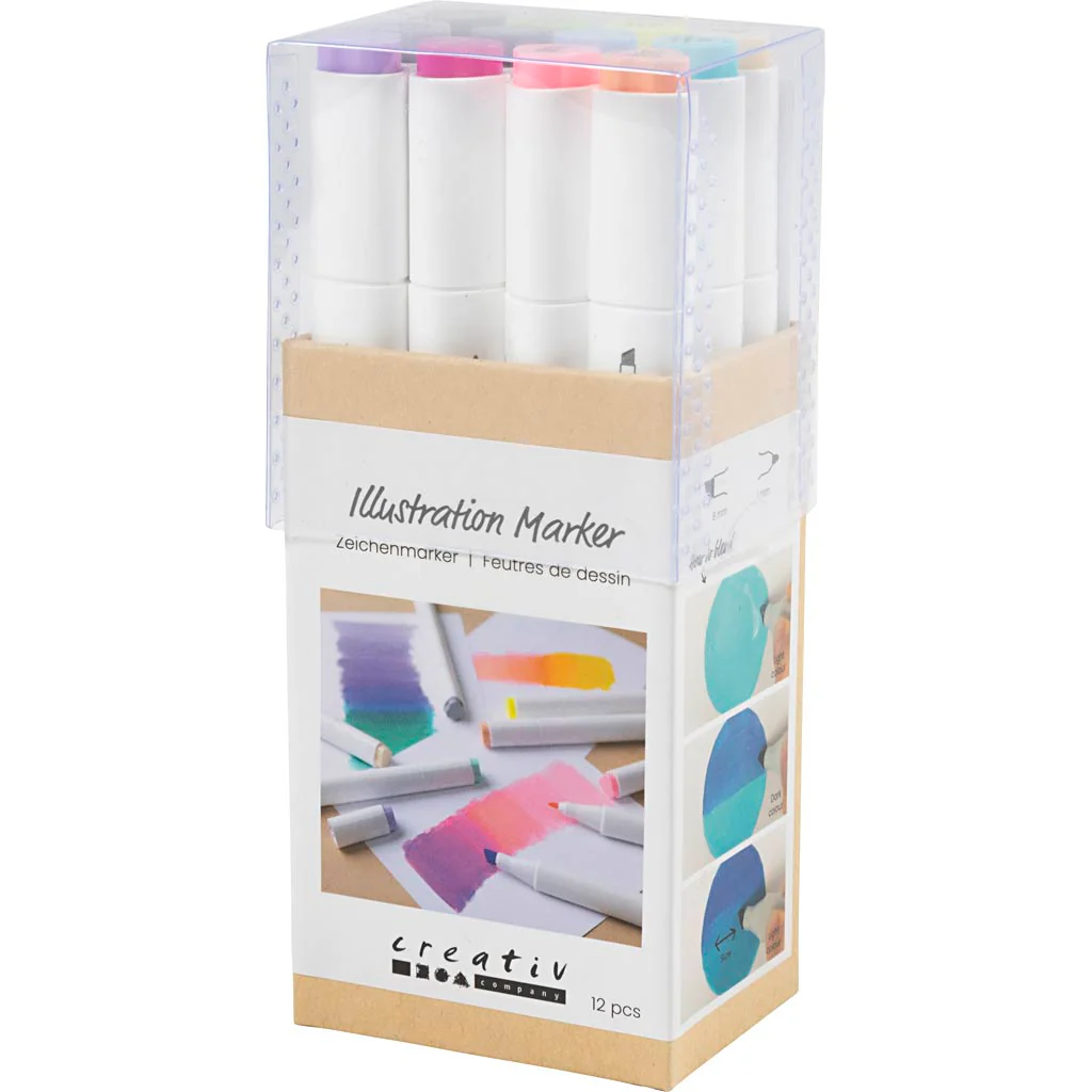 Illustration Markers - Pastel Colours 1+8mm (12 Pack) - Image 7