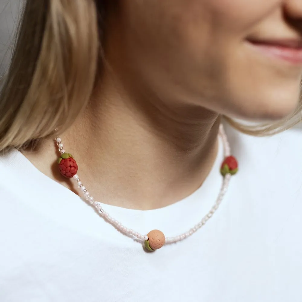 Craft Kit Jewellery Necklace And Earrings - Royal Blue & Fruits - Image 3