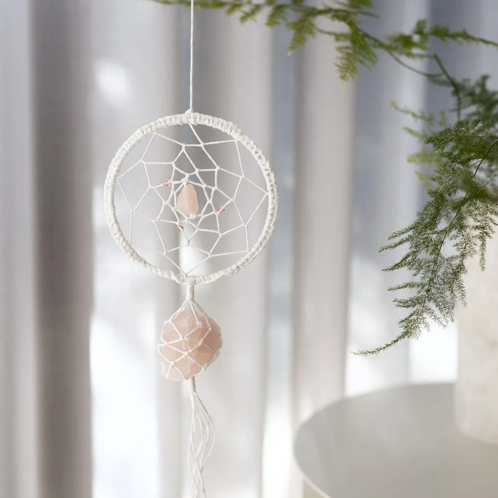 Mini Craft Kit Macramé - Rose Quarte Dream Catcher - Image 3