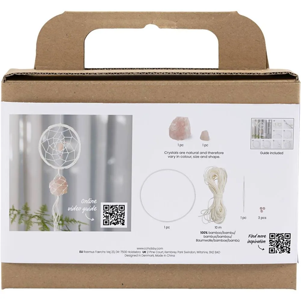 Mini Craft Kit Macramé - Rose Quarte Dream Catcher - Image 4