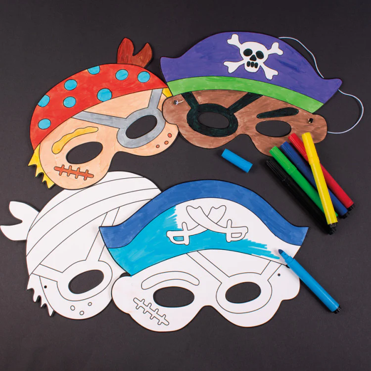 Paper Mask Pirates 12 Pieces - Image 3