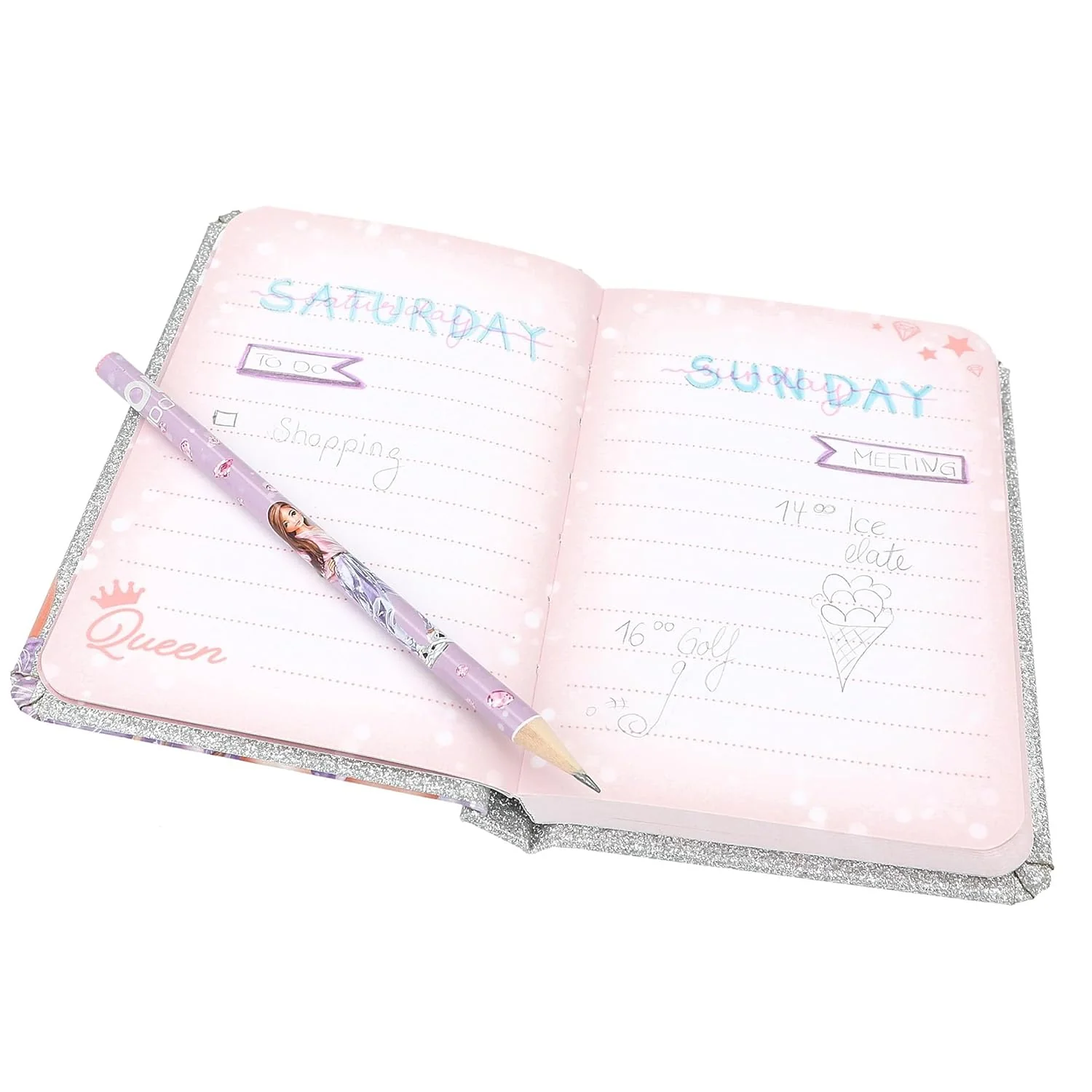 TOPModel Notebook & Pencil GLITTER QUEEN - Image 3