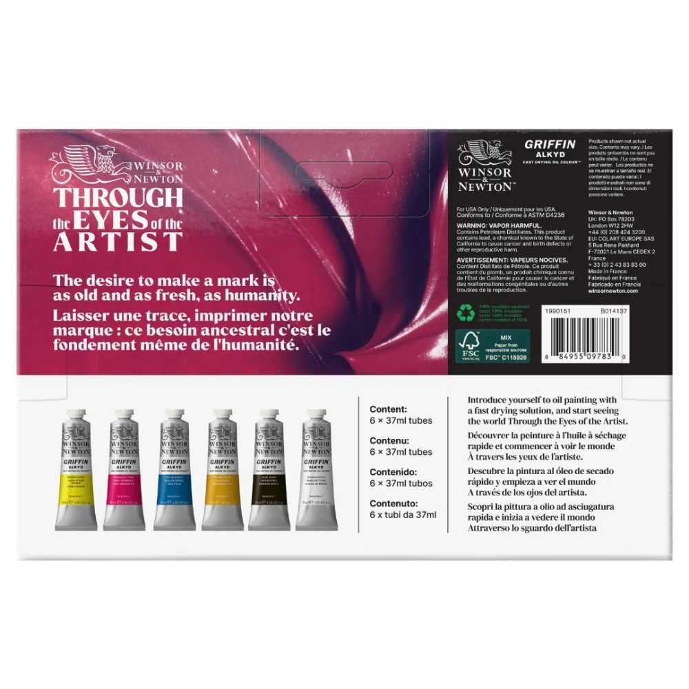 Winsor & Newton Griffin Oil Beginners Set 6x37ml - Image 3
