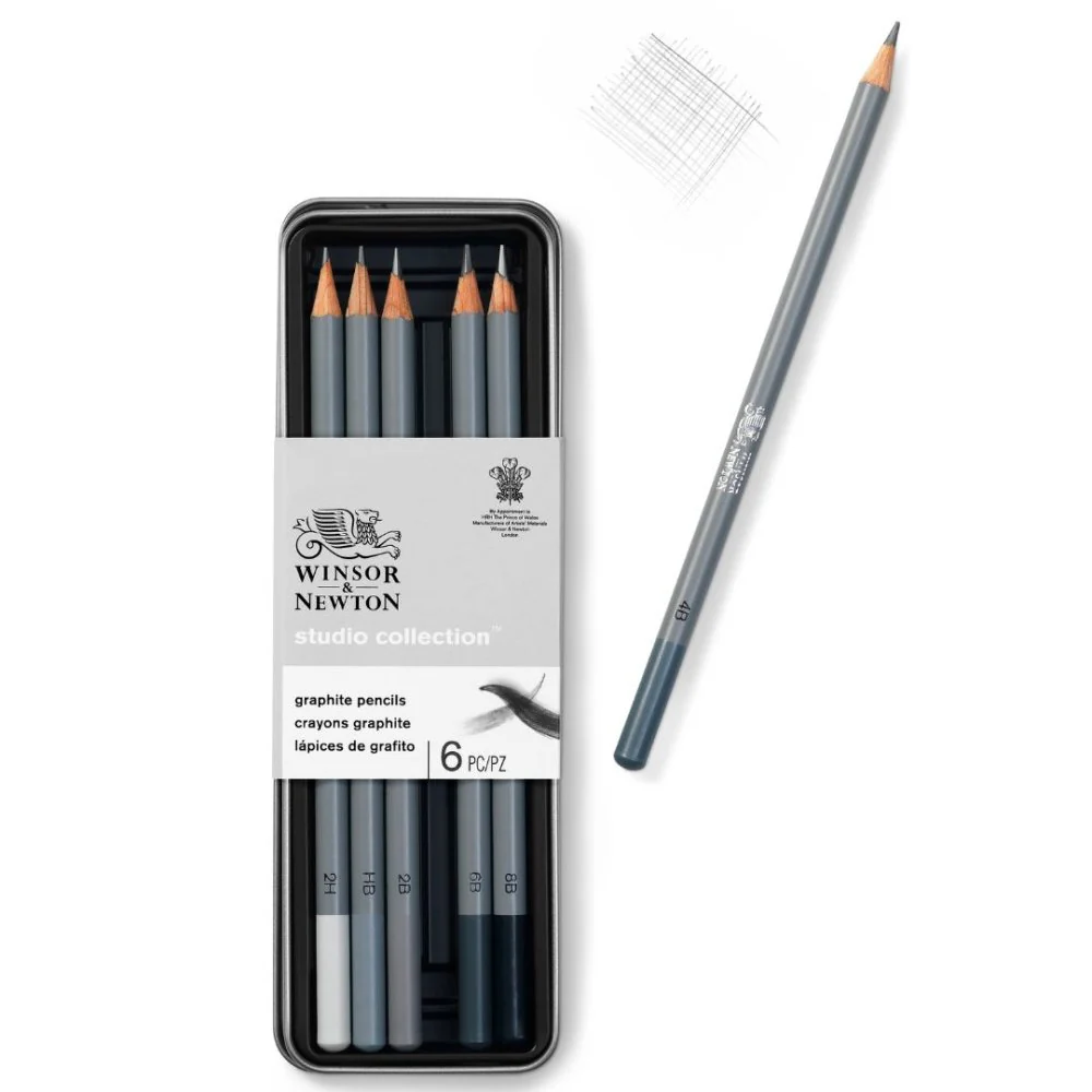 Winsor & Newton Graphite Pencils Studio Collection 6 Tin - Image 4