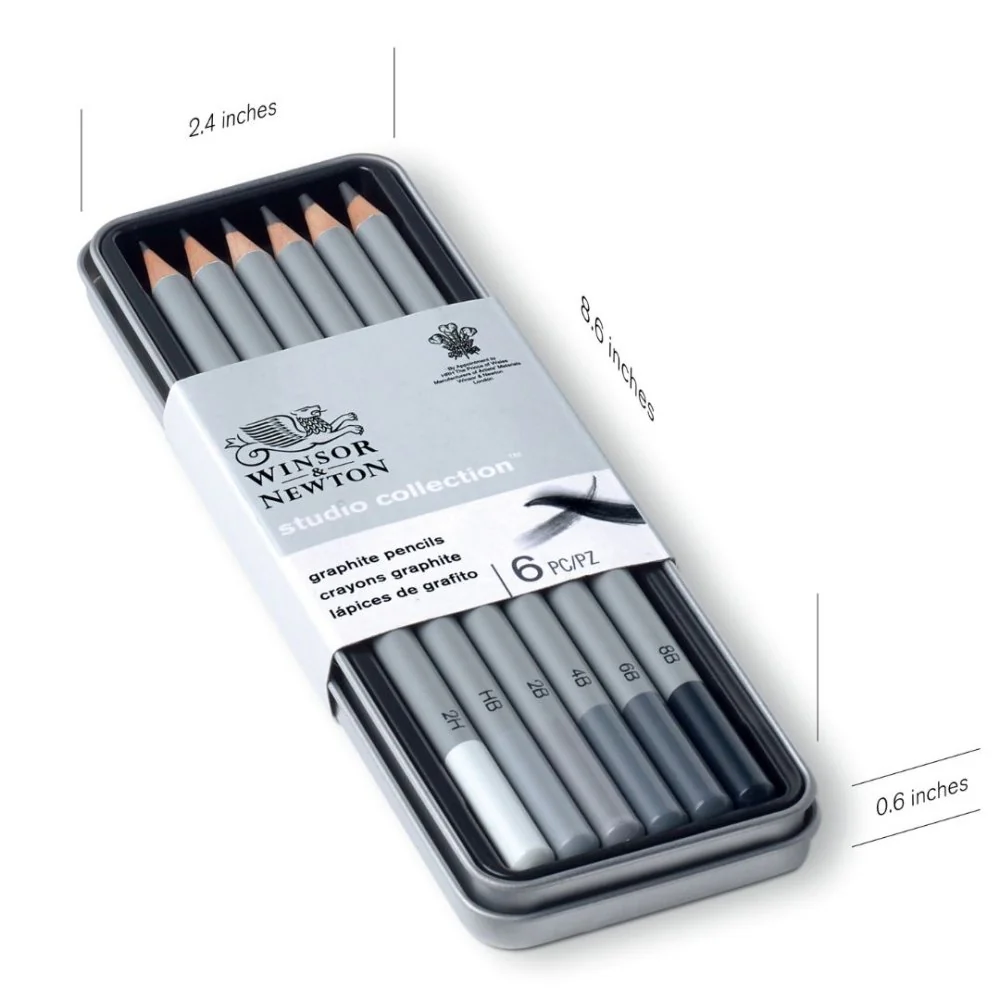 Winsor & Newton Graphite Pencils Studio Collection 6 Tin - Image 5